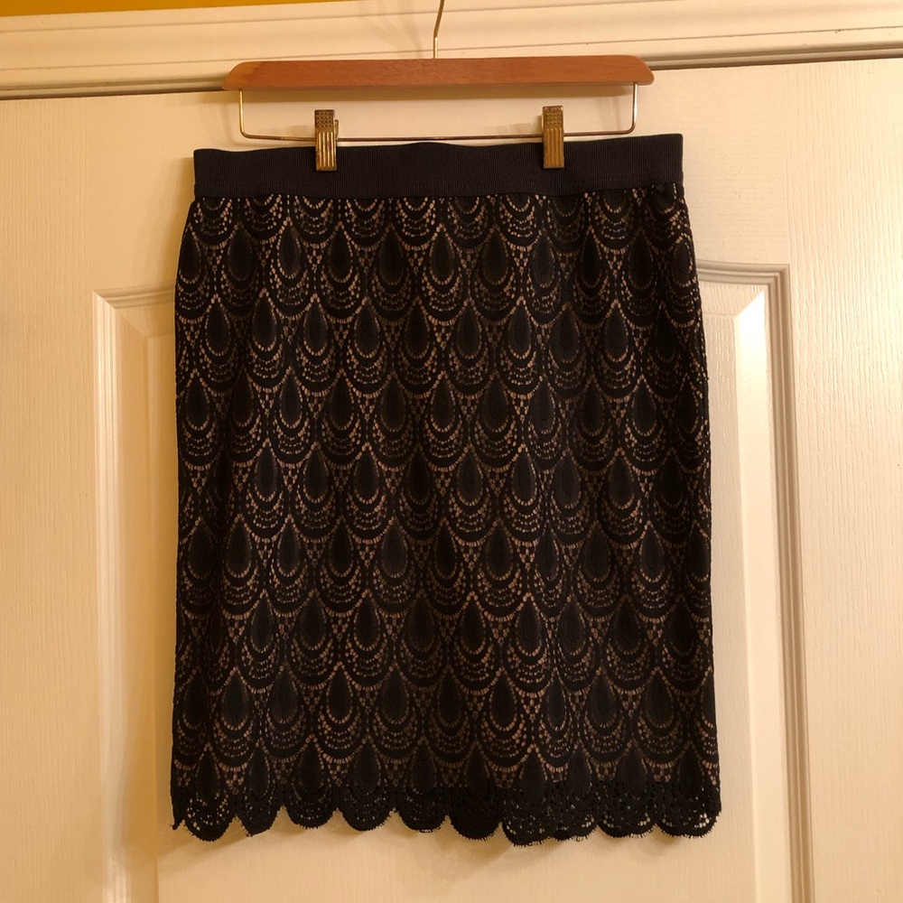 Ann Taylor Lace Overlay Skirt